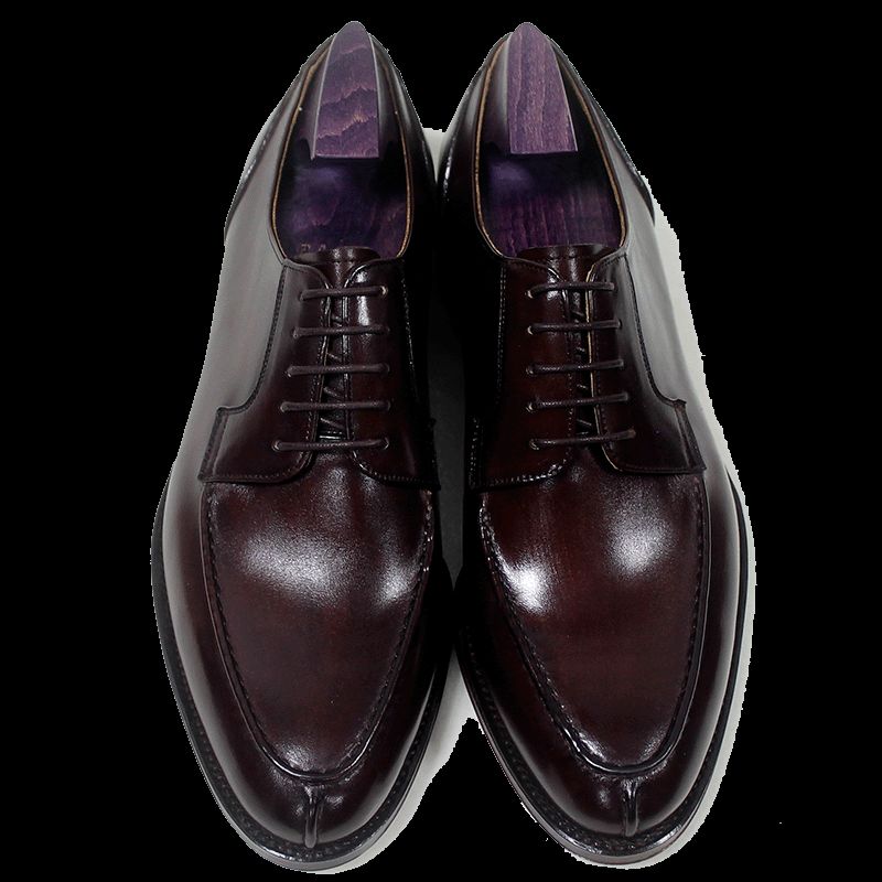 남자 드레스 신발 Oxfords 신발 사용자 지정 손수 신발 라운드 발가락 Derby 정품 송아지 가죽 색상 Patina 브라운 HD-N185