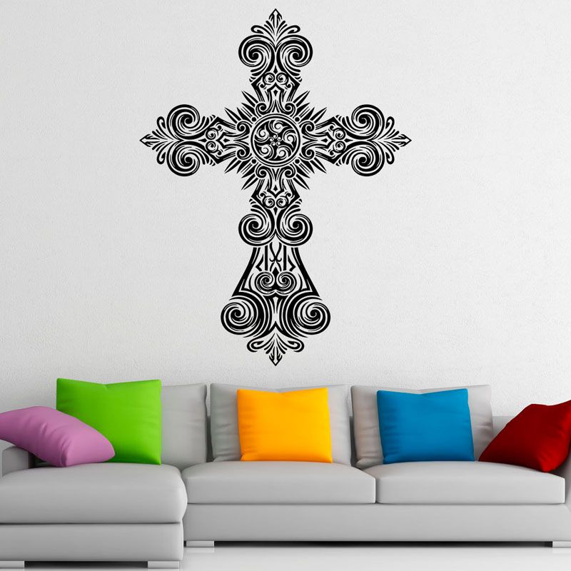cross wall decals jesus christ religion pvc wall sticker home