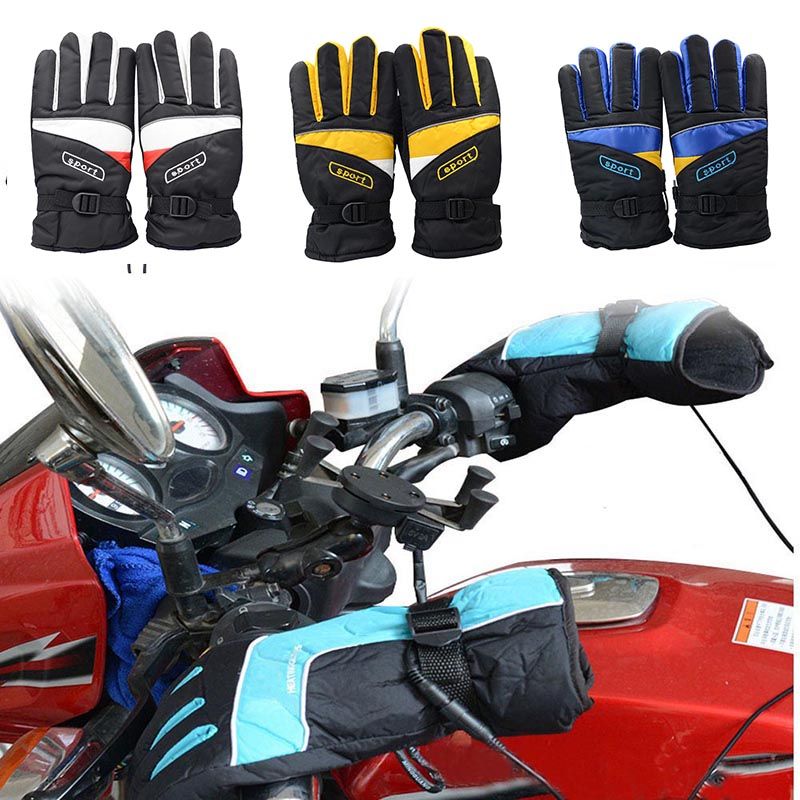 Winter Motorcycle Warm Gloves Electric Warming Handlebar Heating Gloves