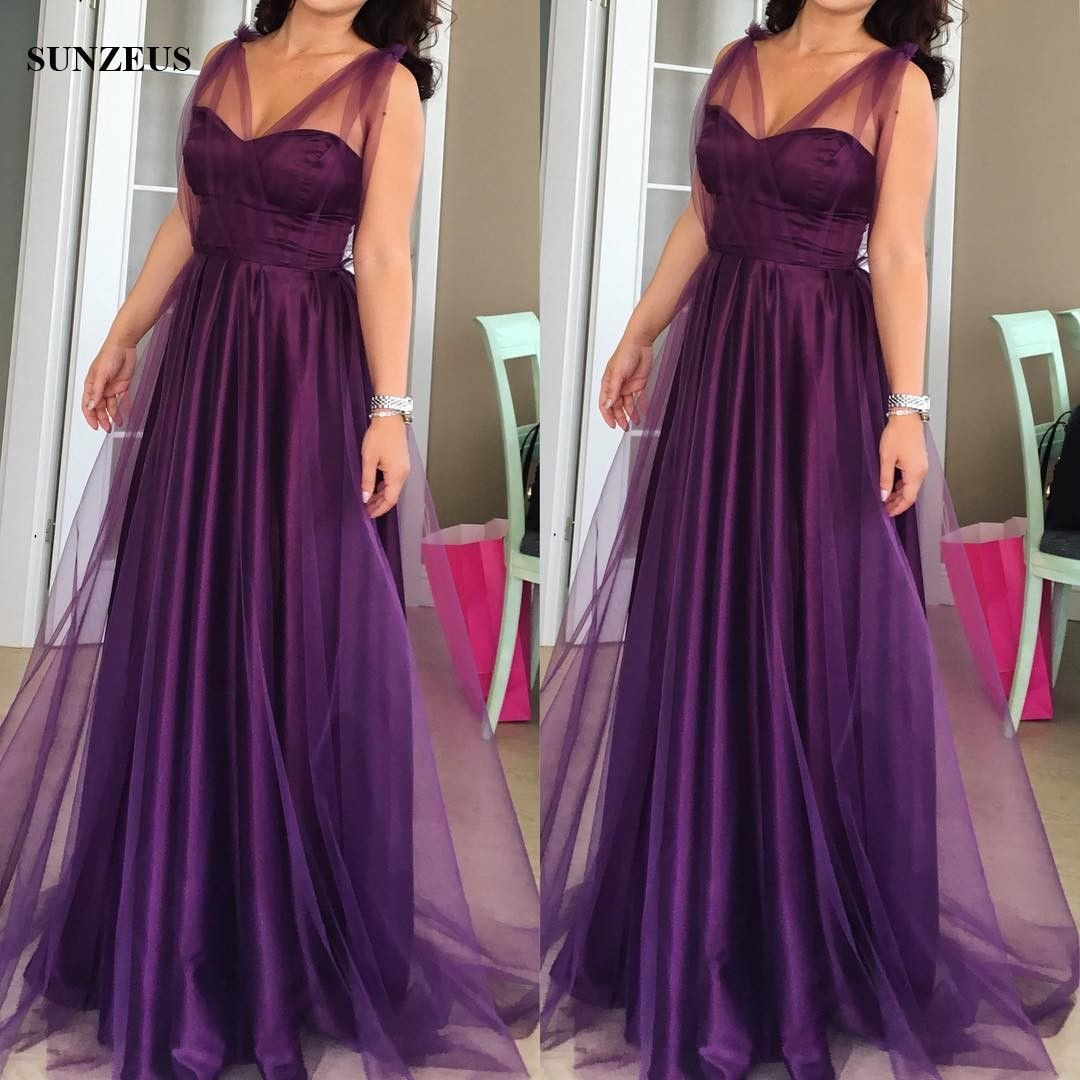 Grosshandel Lange Lila Brautjungfer Kleider Eine Linie Schatz Satin Tull Hochzeit Party Kleider Trauzeugin Kleider Von Sunzeusdress 93 88 Auf De Dhgate Com Dhgate