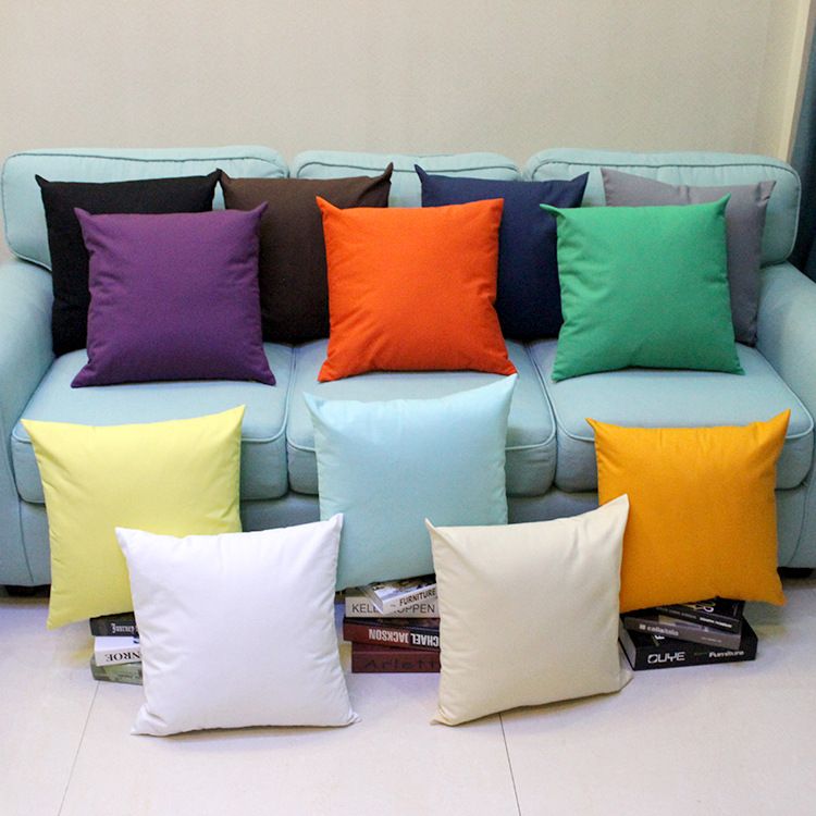 Plain Throw Pillow Covers Pillow Case Square Cotton Pillowcases Cushion