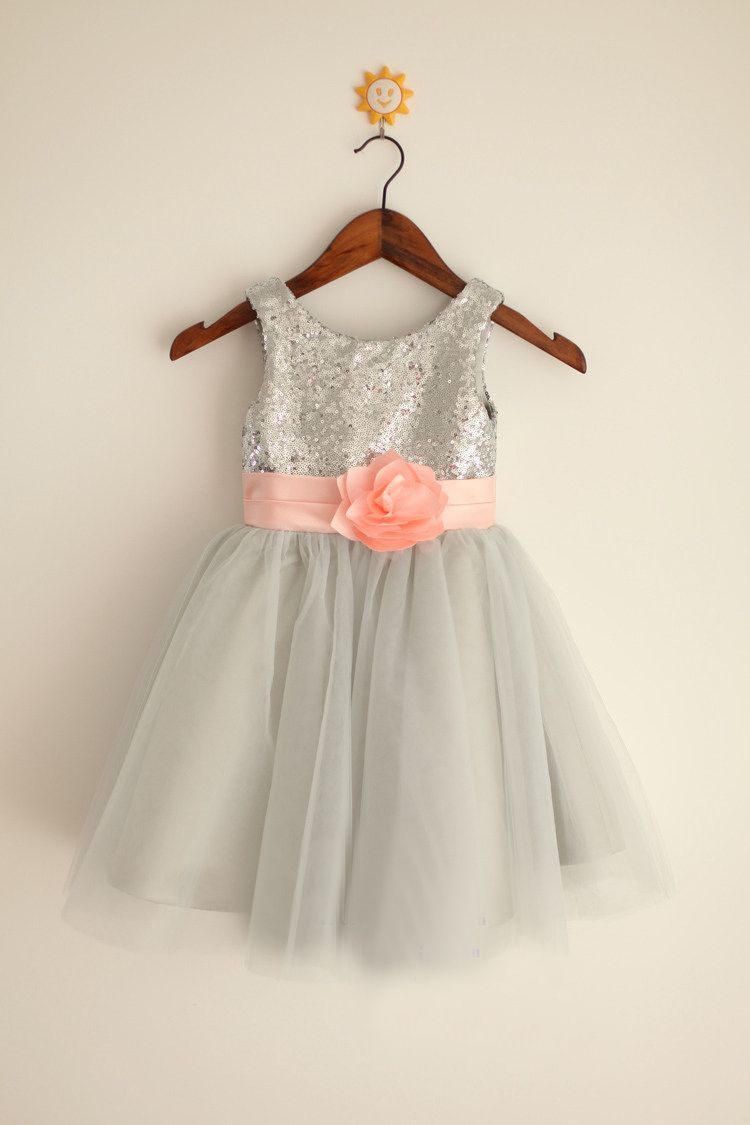 silver flower girl dresses for toddlers