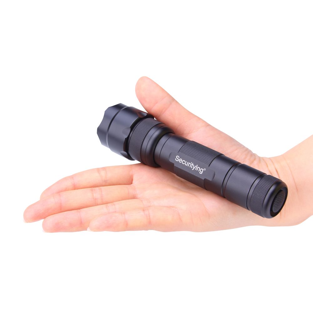 Black LED Flashlight T6 White Light Flashlight Water Resistant Torch