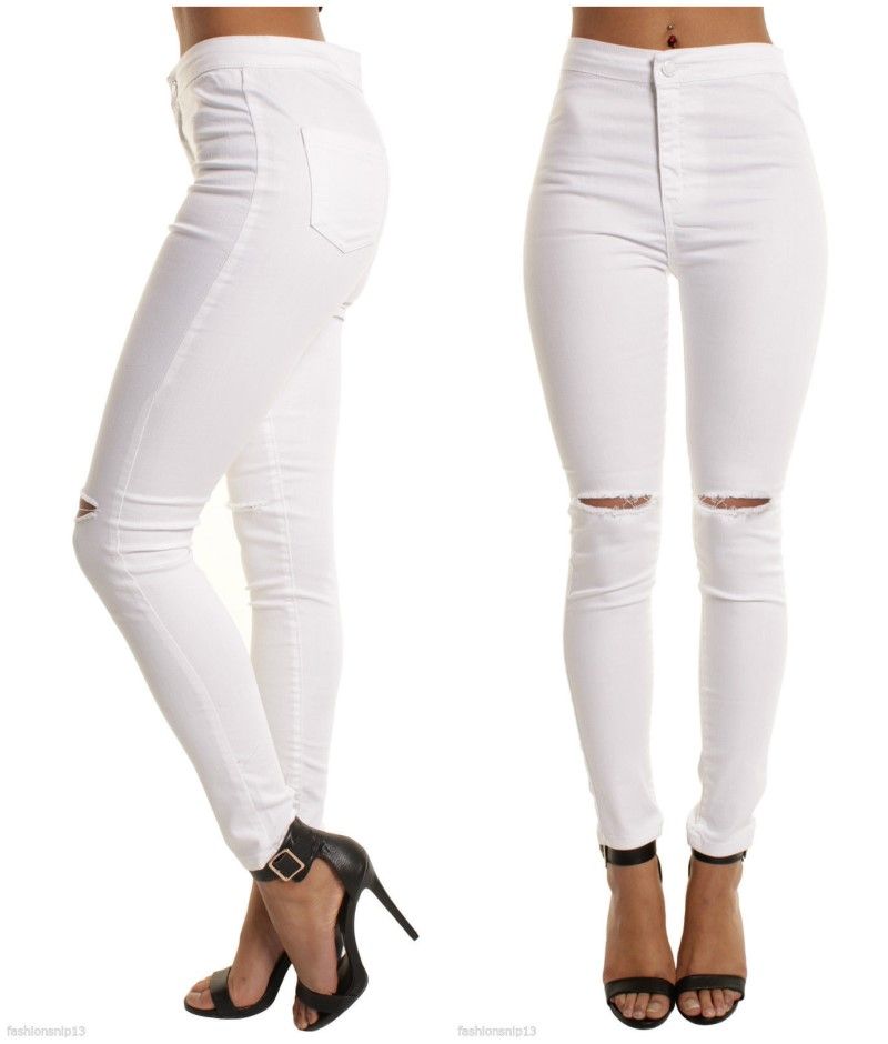ripped white jeggings