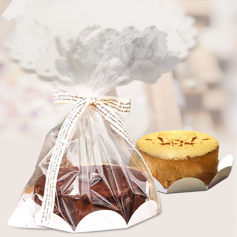 2021 Chiffon Cake Packaging Bags With Inserts For 6/8 Inch Clear