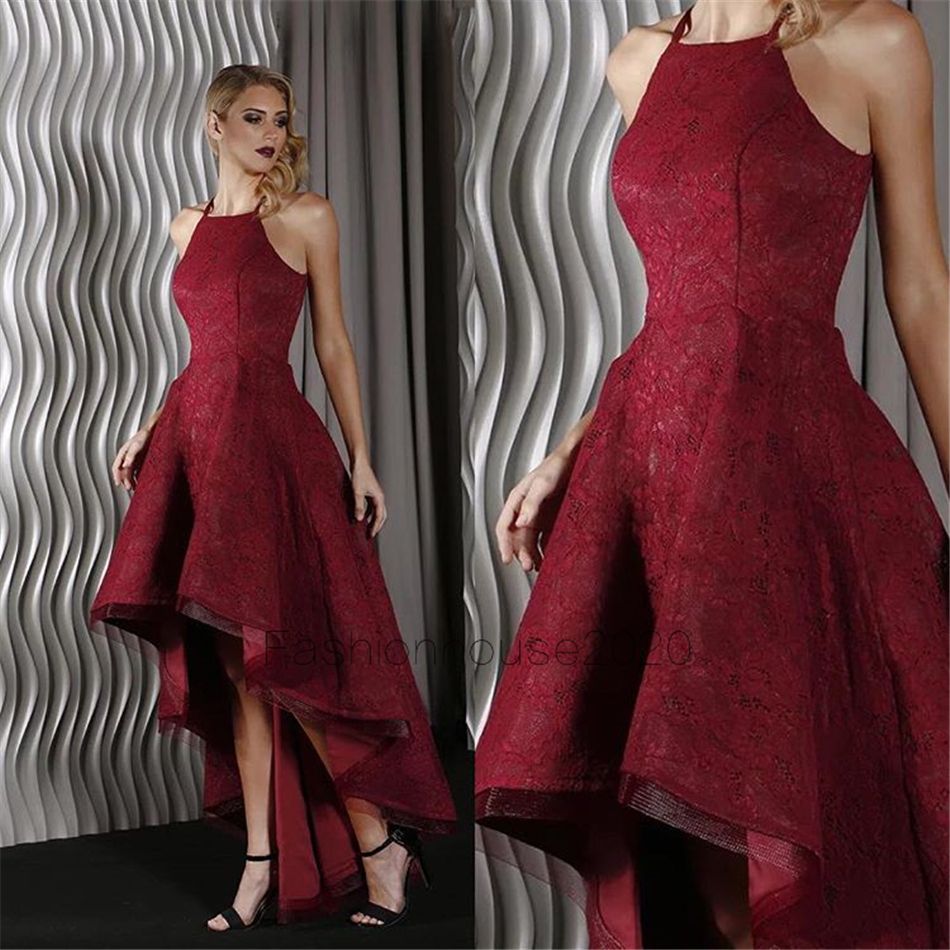 red high low formal dress
