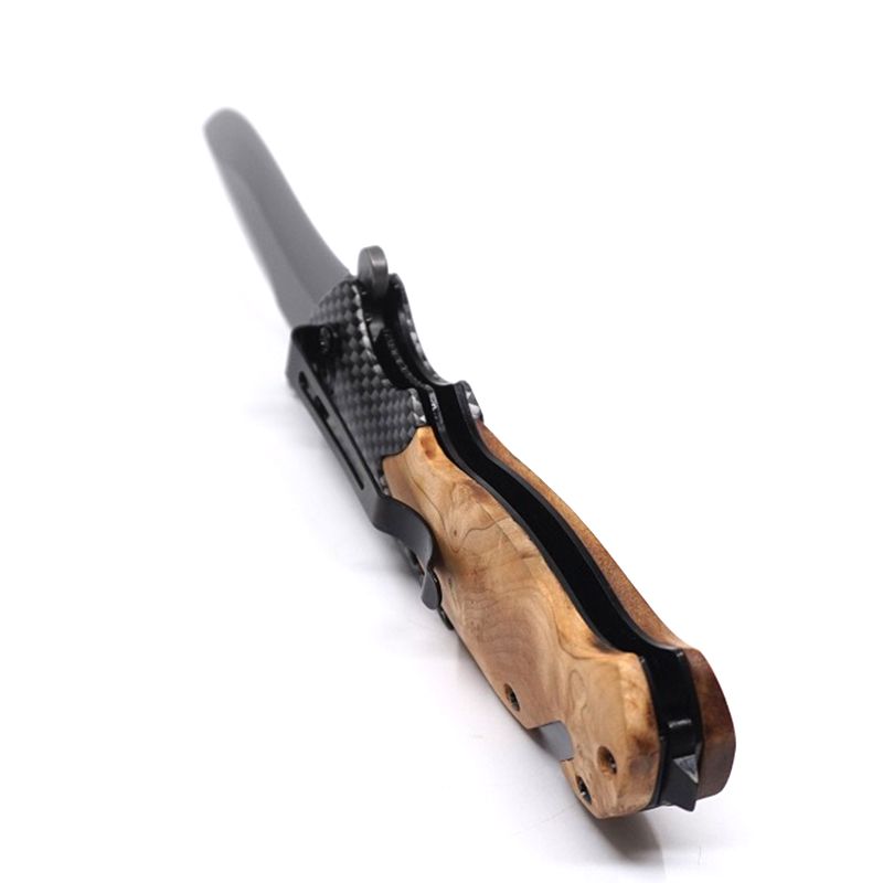 Browning X50 Tactical Folding Pocket Knife Titanium Survival Knives 440C Steel Blade Wood Handle