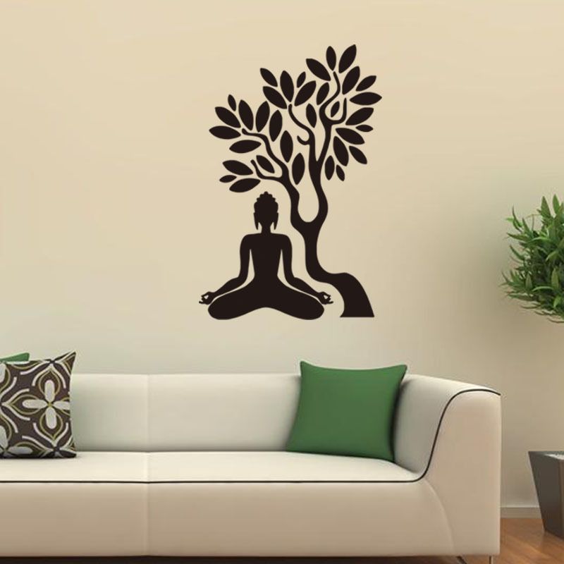 Kids Bedroom Tree 57x38cm buddha under the bodhi tree vinyl wall stickers removable Kids Bedroom Tree 57x38cm buddha under the bodhi tree vinyl wall stickers removable