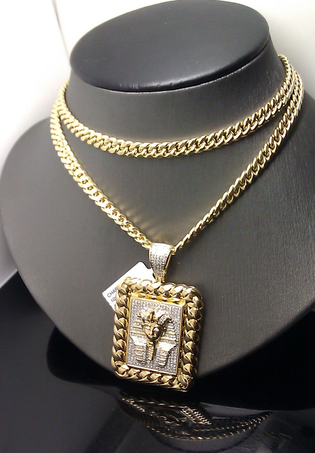 Wholesale 10K 30 Mens Yellow Gold Miami Cuban Chain &10K 1 ...