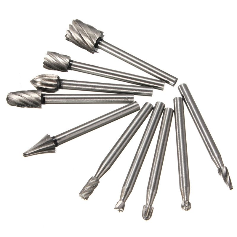 2019 Burr Drill Bit Set High Speed Wood Carving Rasps Shank Burs Steel