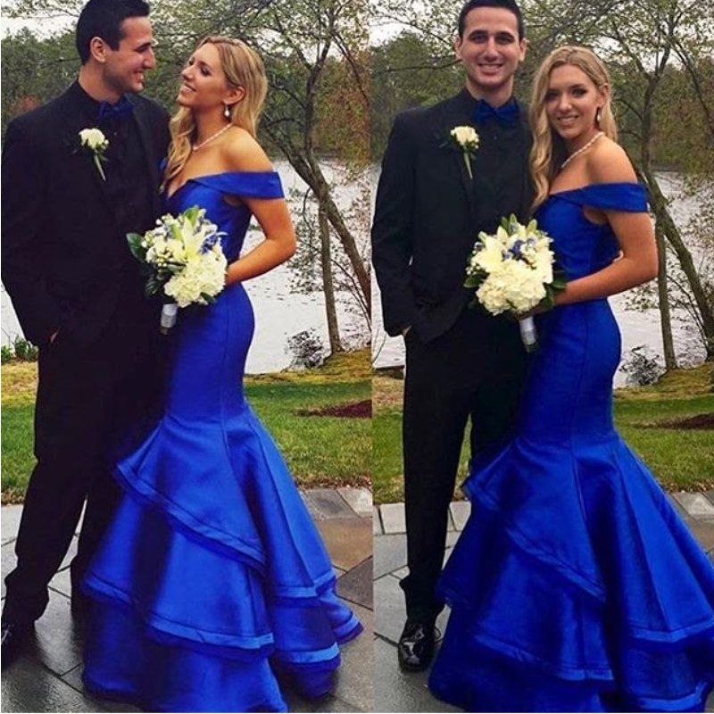 Mermaid Style Royal Blue Long Prom Dresses Fashion Dresses