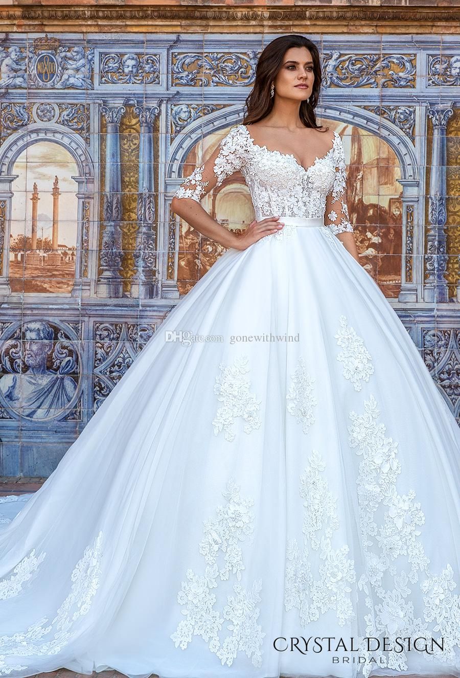 Princess Ball Gown  Royal Train Wedding  Dresses  2019 