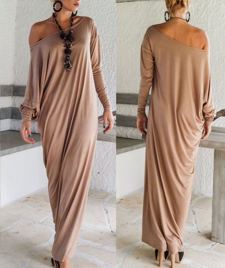 off one shoulder maxi dress