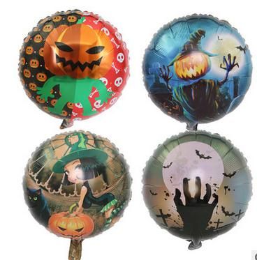 new style halloween decoration aluminum film balloon pumpkin man little witch skull foil balloon free crazy party kids party items kids party kits from