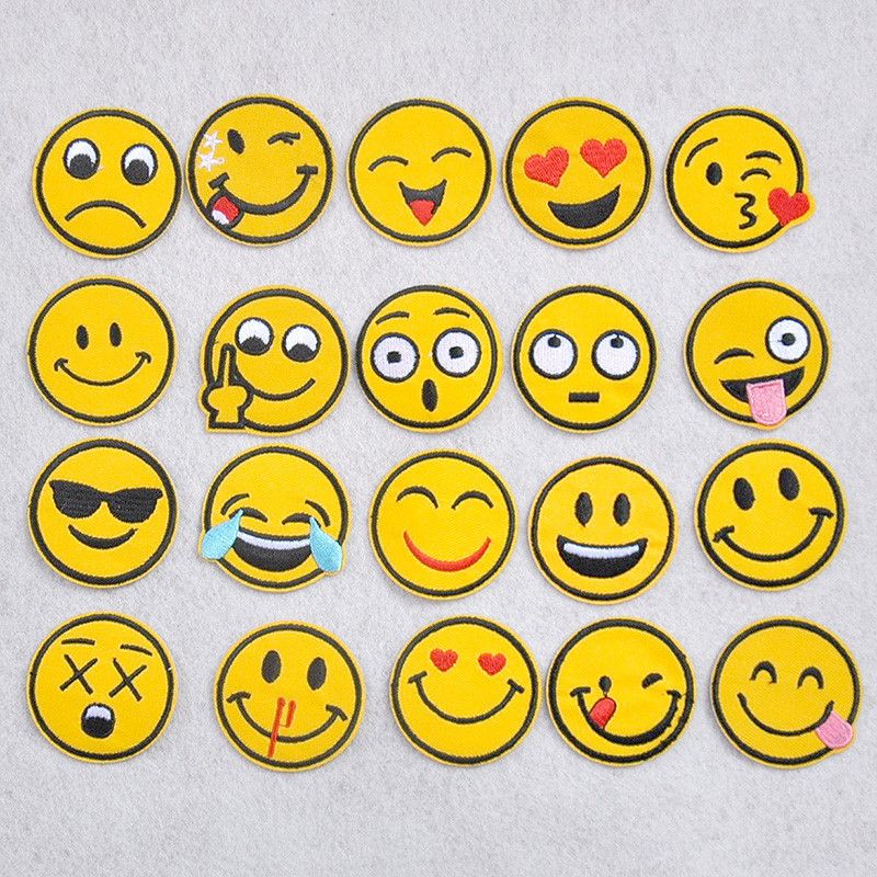 diy sewing iron on emoji patches embroidered applique for cloth emoji works