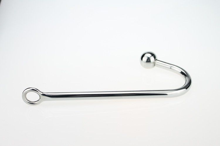 Stainless Steel Anal Hook With Ball Hole Metal Plug Butt Sex Toys For