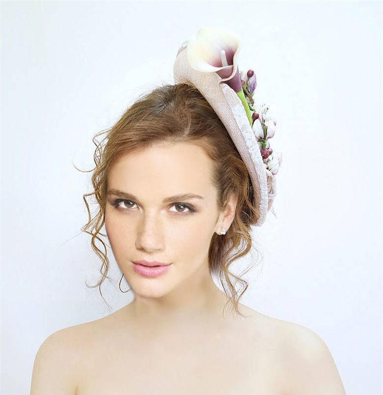 New Design Floral Bridal Party Hat Delicate Linen Garden Wedding