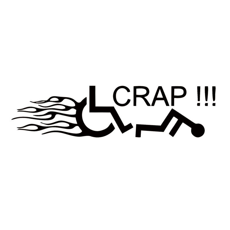 2019 New Design Flamed Wheelchair Car Sticker Crap Vinyl Decal Sticker