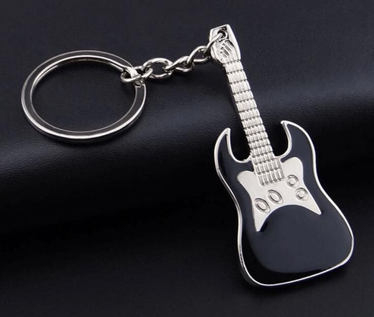 Metal Guitar Violin Keychain Creative Instrument Line Opening