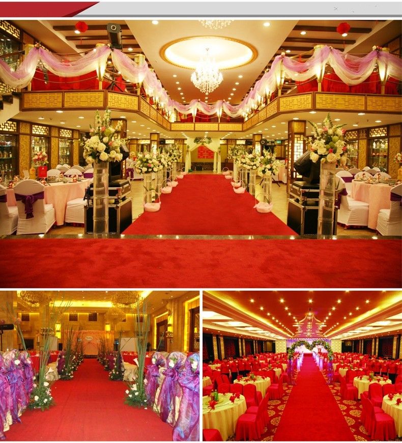 Luxury Wedding Centerpieces Red Velvet Carpet Aisle Runner 1m Wide Luxury Wedding Centerpieces Red Velvet Carpet Aisle Runner 1m Wide For Party Decoration Supplies Shooting Prop With