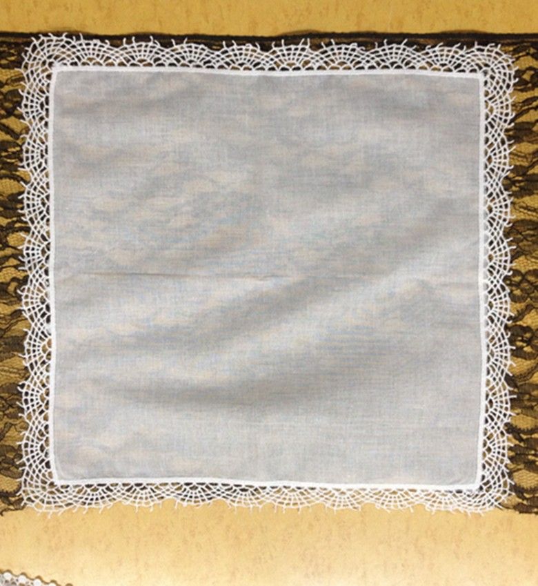 12 PCS Factory outlet A DOZEN ms scallop edge printing 100/%cotton handkerchief