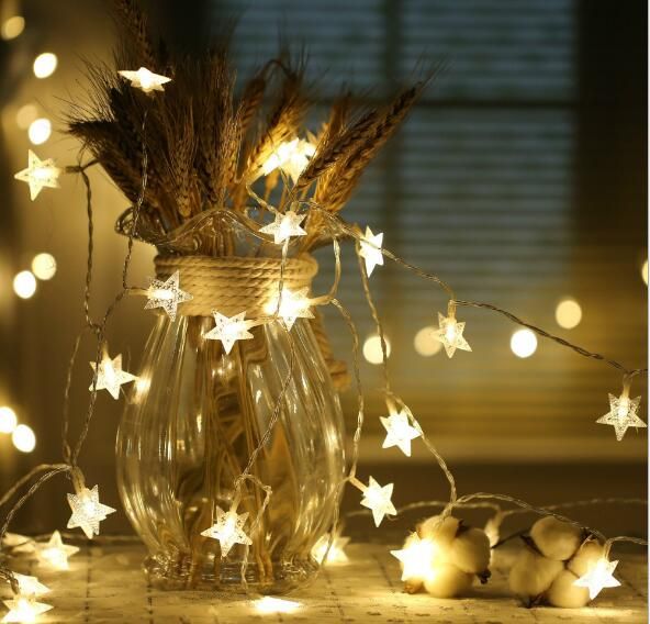 6m 40 Led 3m 20led Five Pointed Star Shape Le String Light 6m 40 Led 3m 20led Five Pointed Star Shape Le String Light Battery Operated Fairy Lights Party Wedding Garland Decorations Outdoor