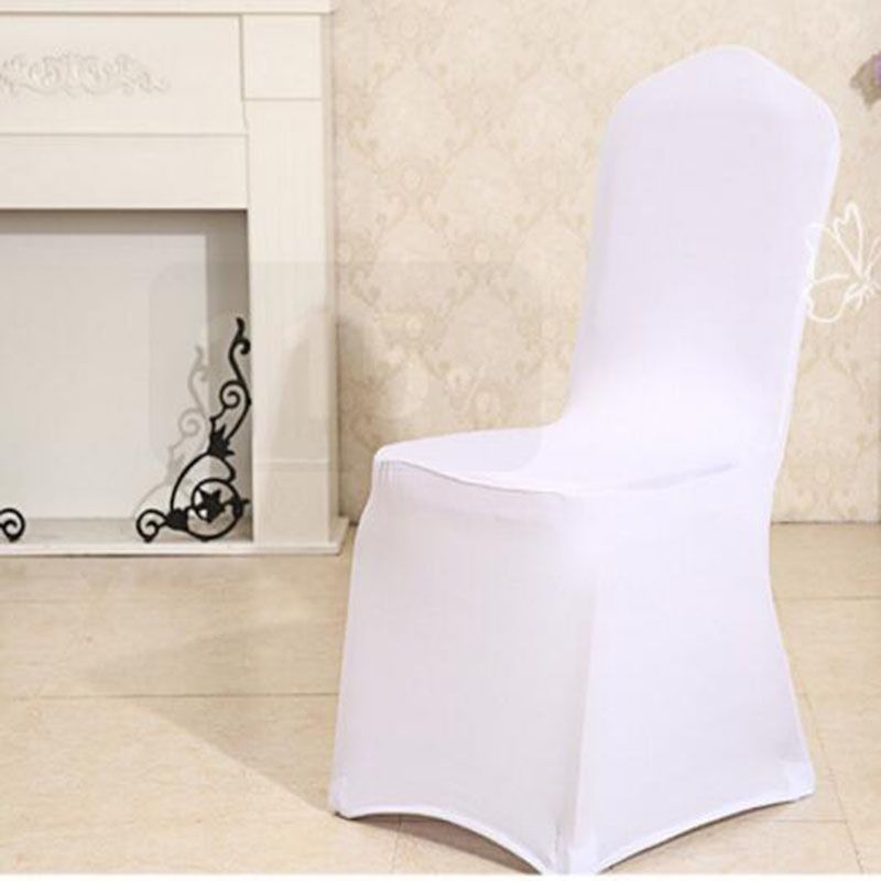 Universal White Banquet Chair Covers Polyester Spandex Universal White Banquet Chair Covers Polyester Spandex Wedding Multicolor For Hotel Weddings Party Decoration Dhl Free Dining Room