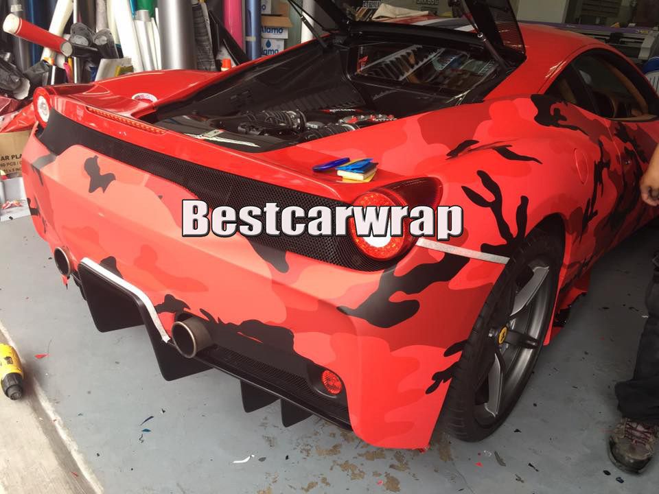Best Red Camo Car Wrap Vinyl With Air Rlease Gloss/ Matt Arctic