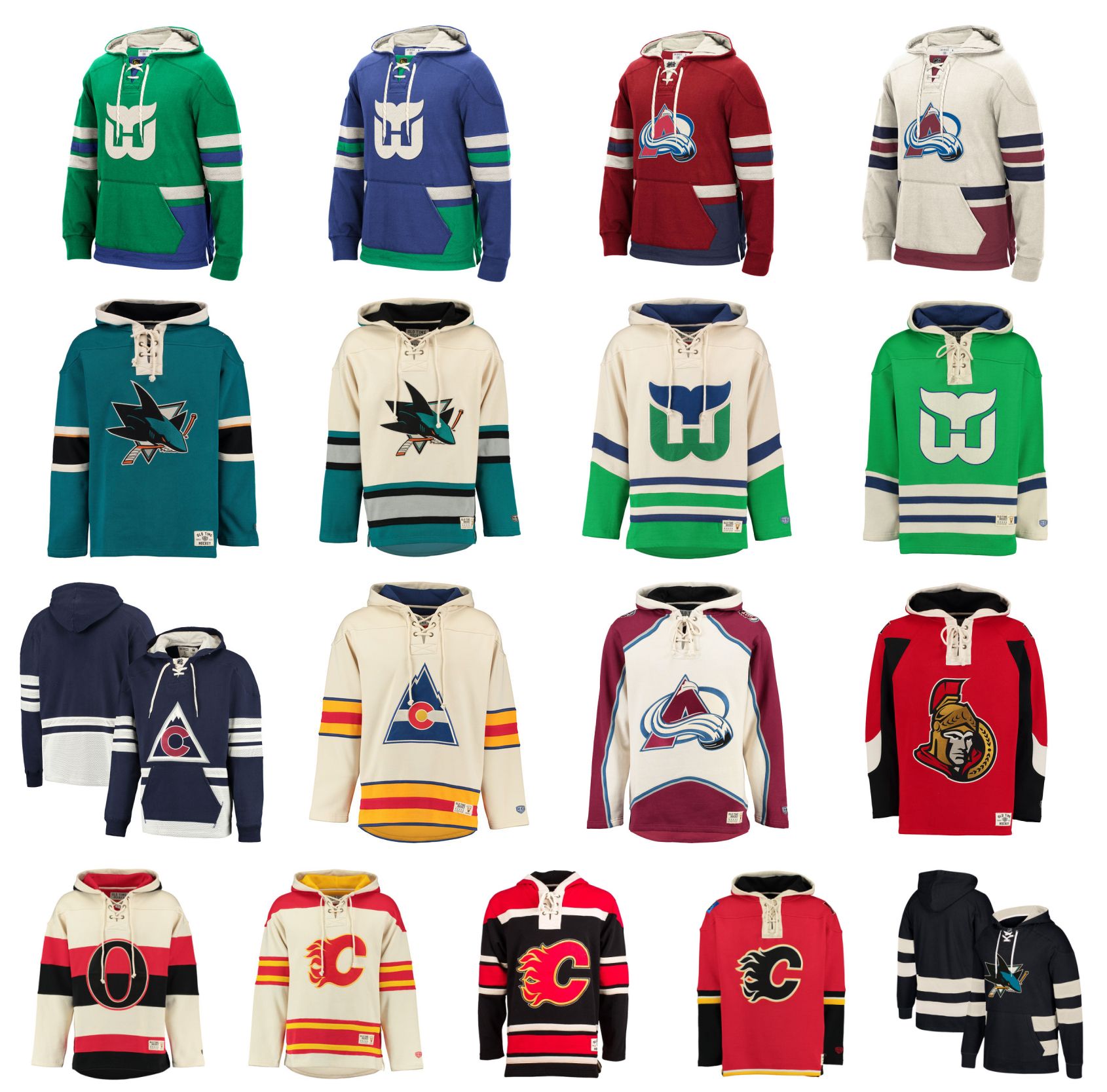 2020 Custom Hockey Hoodie Pullover Calgary Flames Hartford Whalers