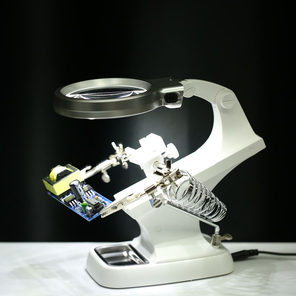 3x4 5x Welding Magnifying Glass Led Loupe Magnifier Alligator Clip 3x4 5x Welding Magnifying Glass Led Loupe Magnifier Alligator Clip Holder Clamp Helping Hand Soldering Iron Repair Tool Magnifiers