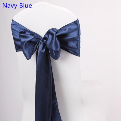 navy blue colour satin sash chair high quality bow tie for chair