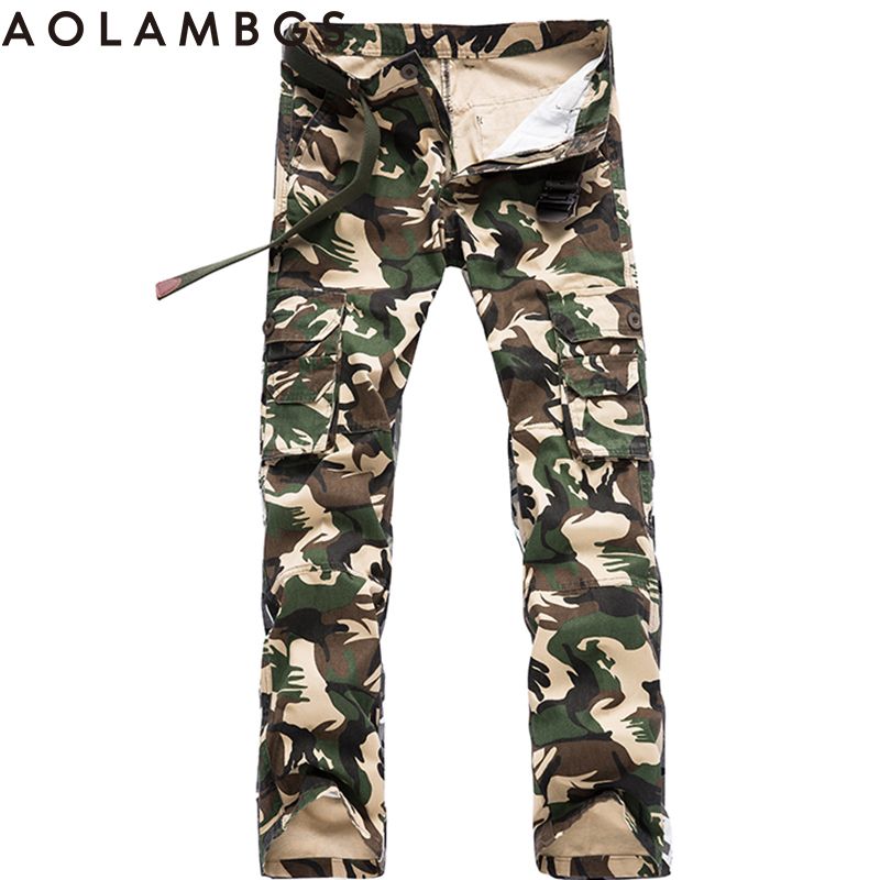 2020 Wholesale Camo Cargo Pants Men Fashion Casual Straight Pants Male