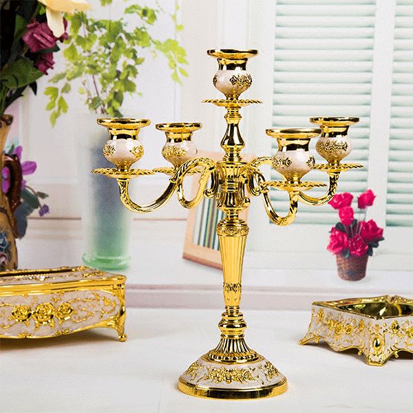 5 Arms Candle Holders Wedding Candelabra Home Event Decorations Candelabra Candle Stick Votive
