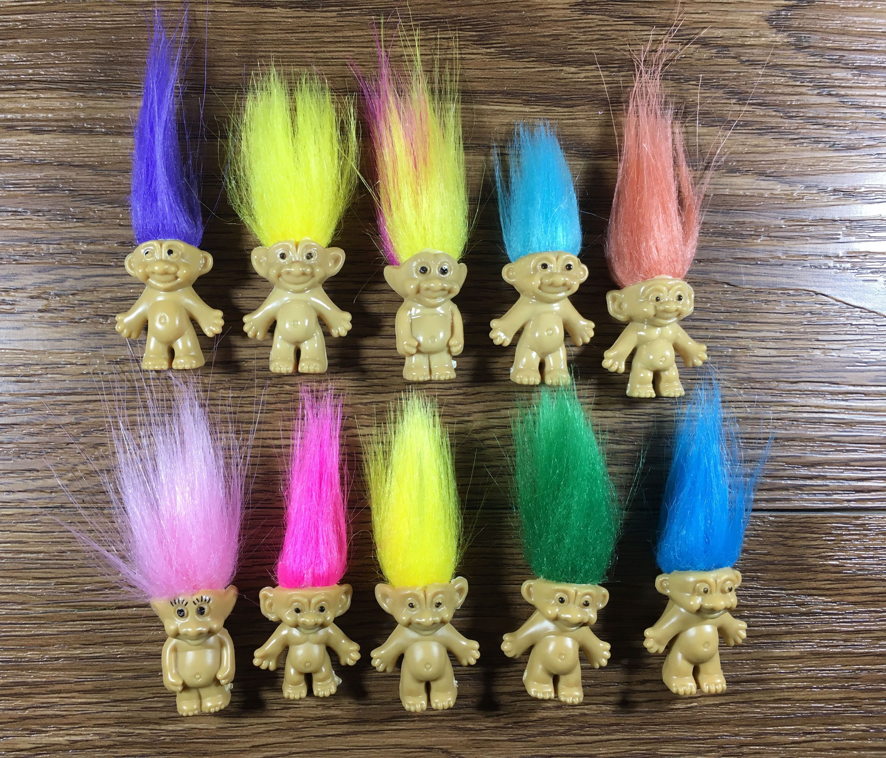Großhandel 50 Teile / Los 3 Cm Minin Trolle Bunte Haare Vinyl Troll