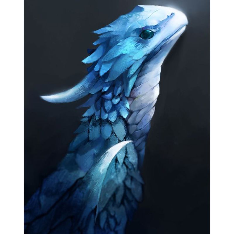 40*30cm DIY Blue Dragon Full Drill 5D Diamond Painting Embroidery Cross Stitch