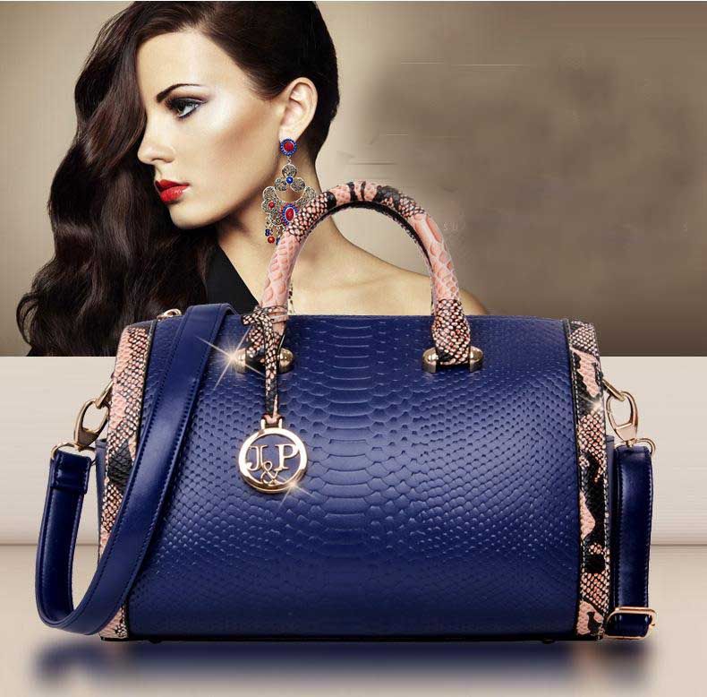 2015 New Women Handbag Cheap Genuine Leather Bags Snakeskin Leather Handbags Shoulder Bags ...