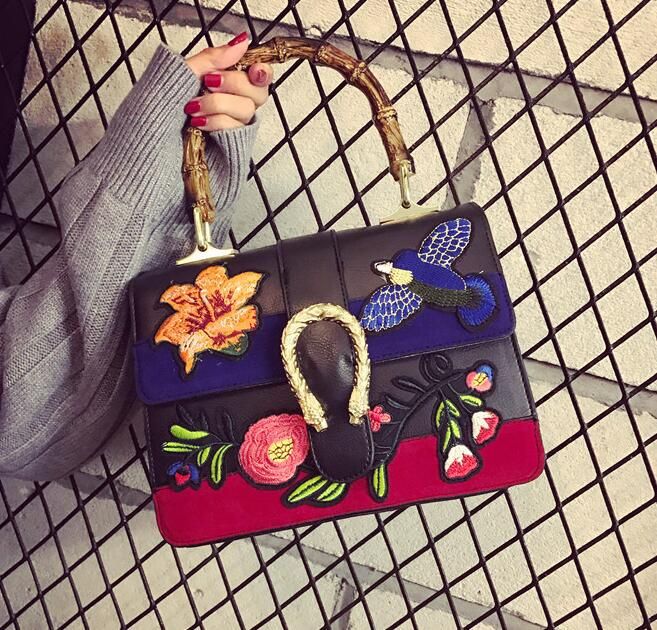 Wholesale Brand Handbag Folk Style Custom Embroidery Embroidery Woman