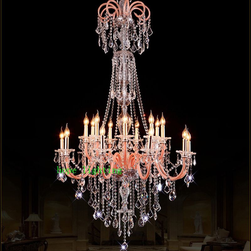 Multi Light Pendant Chandeliers Led Contemporary Chandelier Colored Glass Crystal Large Foyer Hotel Hall Culb Lamp