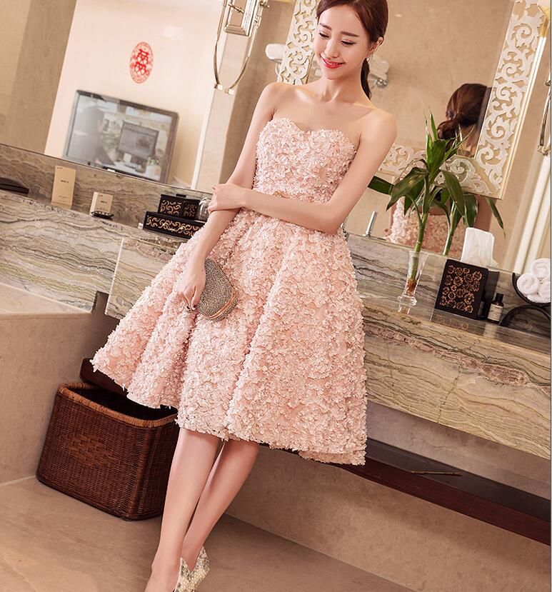 girls peach party dress