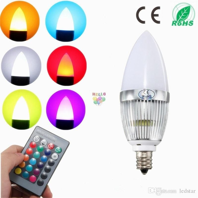 3w Rgb Led Light Bulb E12 Flash Color Changing Chandelier Candelabra 3w Rgb Led Light Bulb E12 Flash Color Changing Chandelier Candelabra Candle Lamp With 24key Remote Controller Lighting Ac85 265v E11
