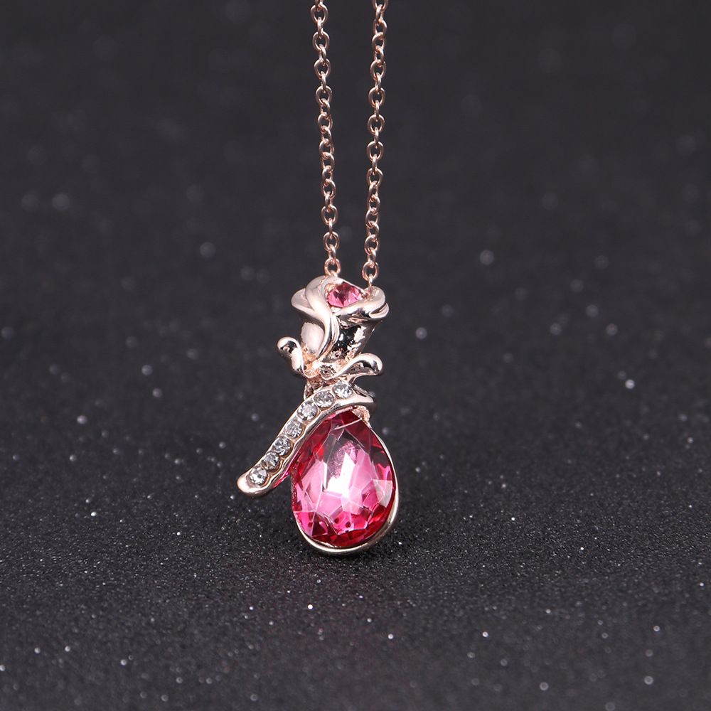 Acheter Date Européenne Tendance Femme Collier Rose Or Forme De Fleur Cristal Swarovski Pendentif Collier Fleur Bijoux Pour Femmes De 141 Du