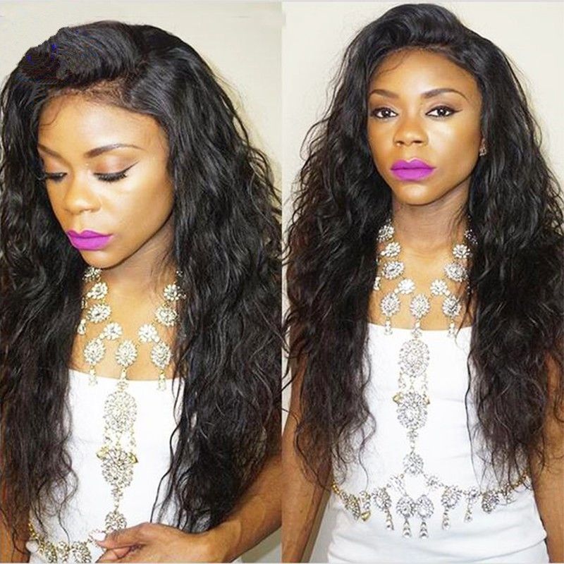 Wet And Wavy Brazilian Virgin Hair Lace Front Wigs Bleached Knots