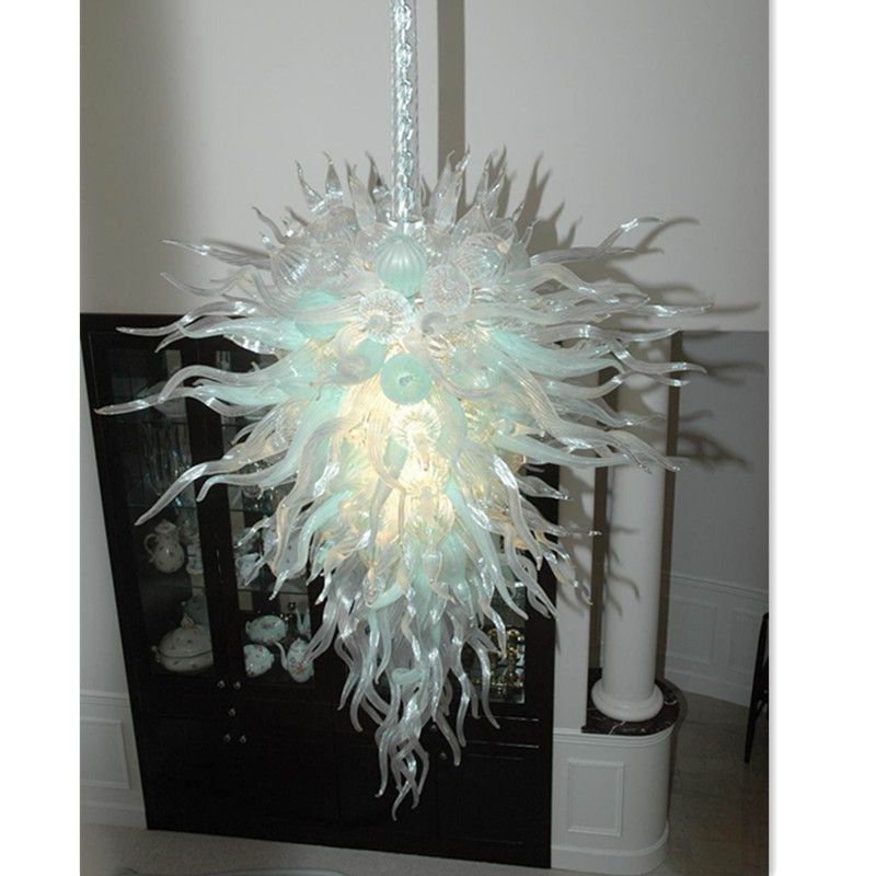 New Design White Crystal Murano Glass Chandelier Lightings 100 New Design White Crystal Murano Glass Chandelier Lightings 100 Handmade High Quality Art Crafts Large Led Chandeliers Light Stained