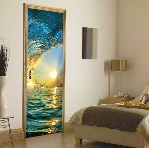 3d Diy Sea Wave 77cm 200cm Pvc Door Stickers Adhesive And Removable Wall Stickers Wall Decal Mural Art Home Decor Stickers For Walls Art Stickers For Walls Decoration From Dennisdu 30 46 Dhgate Com