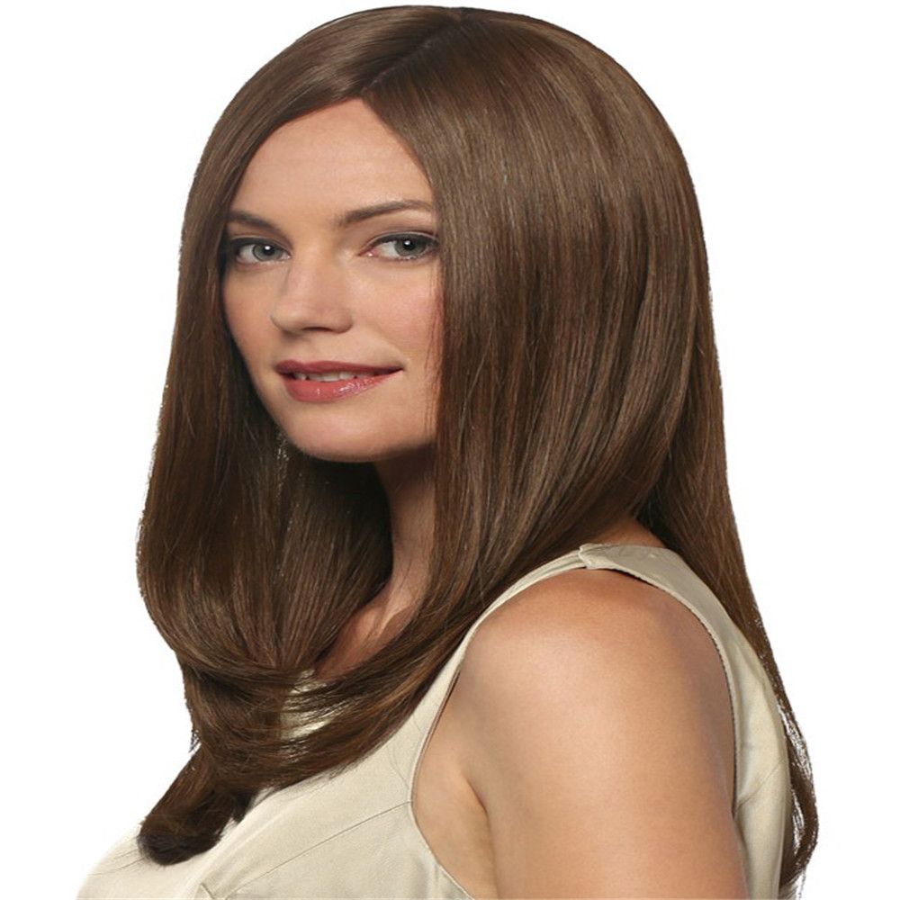 Full Lace Wigs Light Brown Hair Full Lace Human Hair Wig Senior