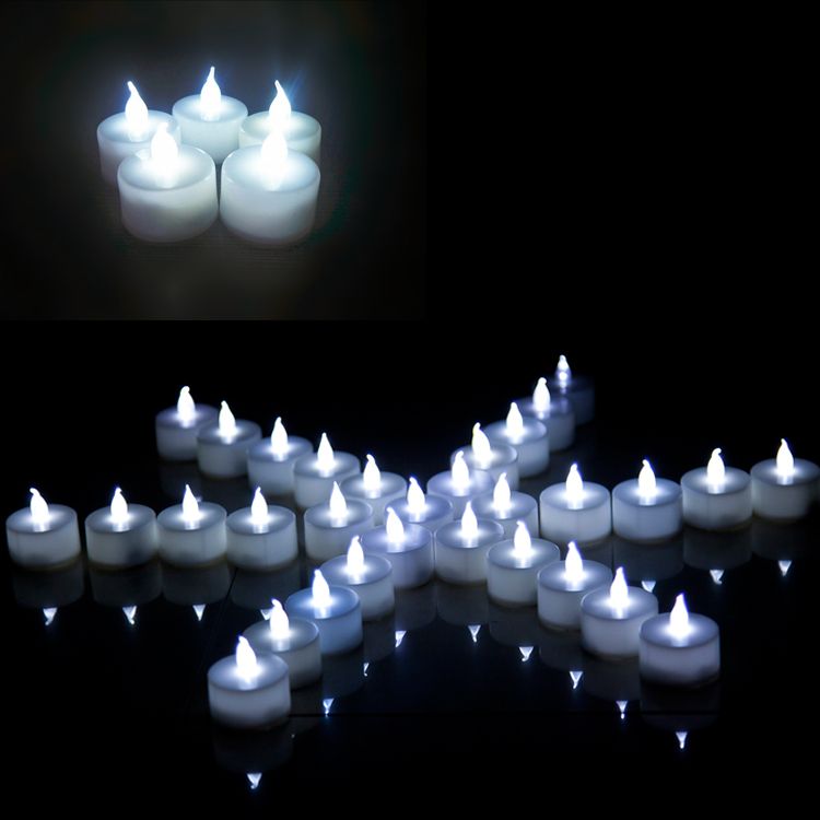 2019 Bright White Tea Lights Battery Operated Led Crystal Tea Lights