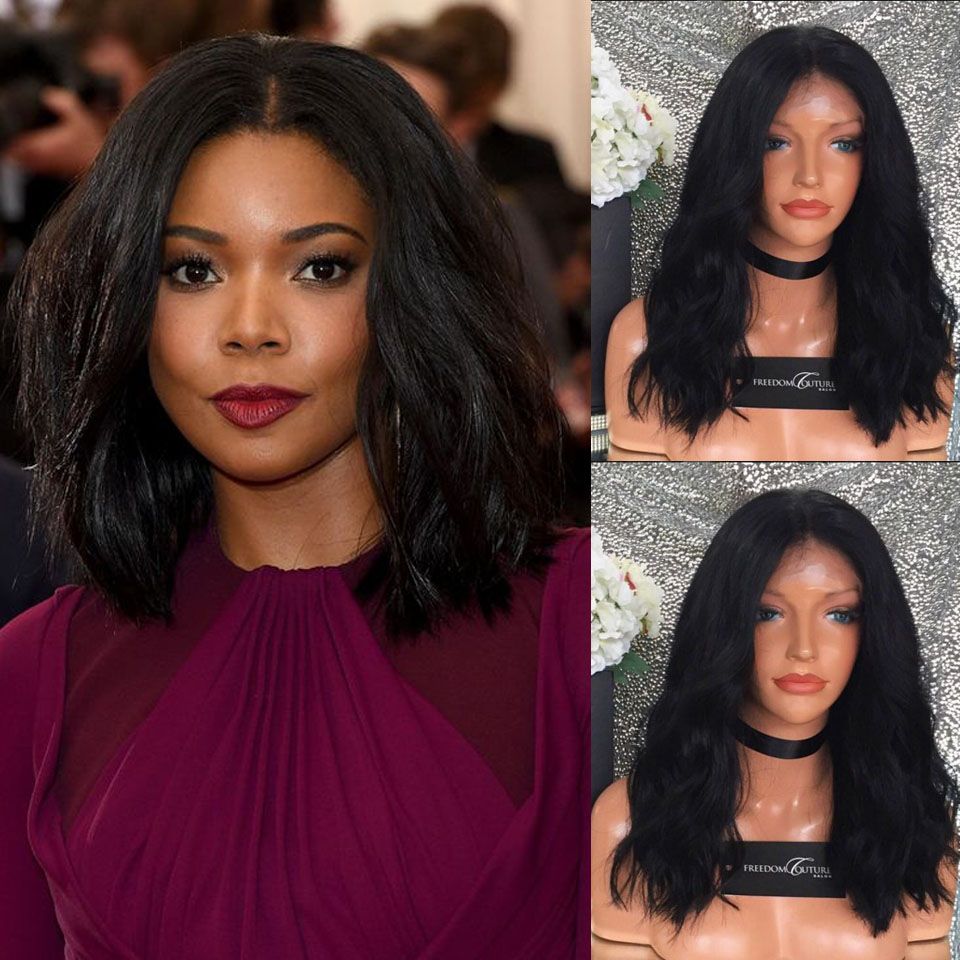 Long Bob Brazilian Hair Wigs For Black Women Wavy Full Lace Wig