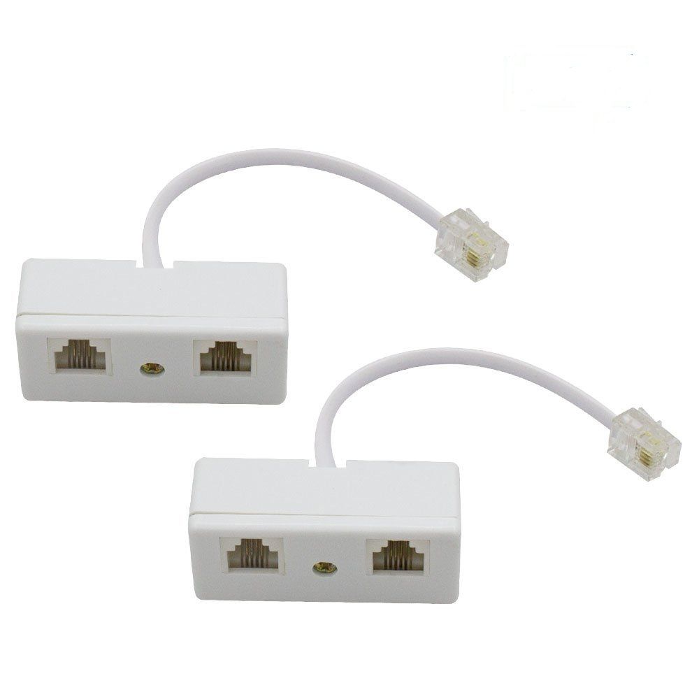 2019 RJ11 6P4C Plug To 2 Way RJ11 Dual Female Secondary ... rj11 phone jack wiring color code 