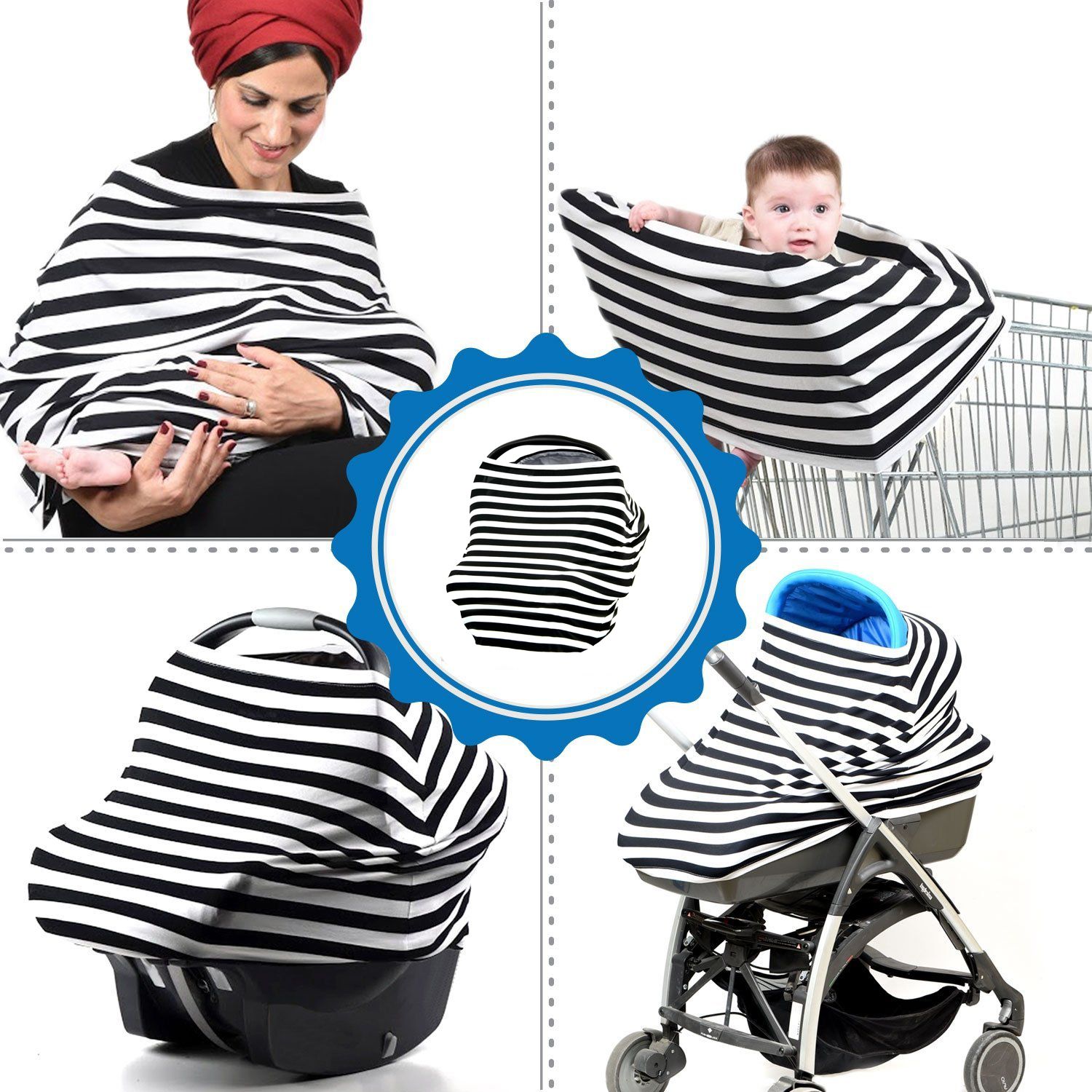 3 In 1 Nursing Covers Tfeeding Baby Car Seat Cover Canopy Universal Fit For Newborn Boy And Girl