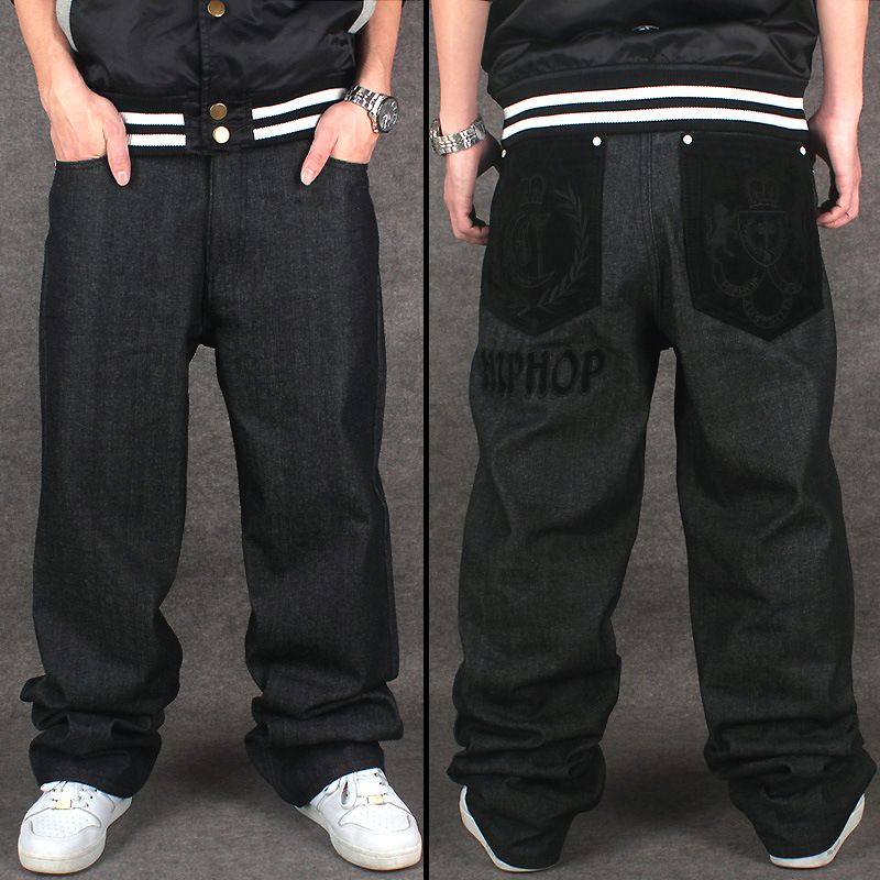 baggy black denim jeans